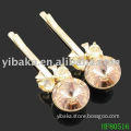 nice workmanship crystal hair pin,rhinestone dotted hair clip barrette types HF80516